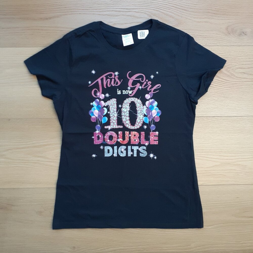 This Girl is Now 10 - Double Digits - New Women's Small Black T-Shirt